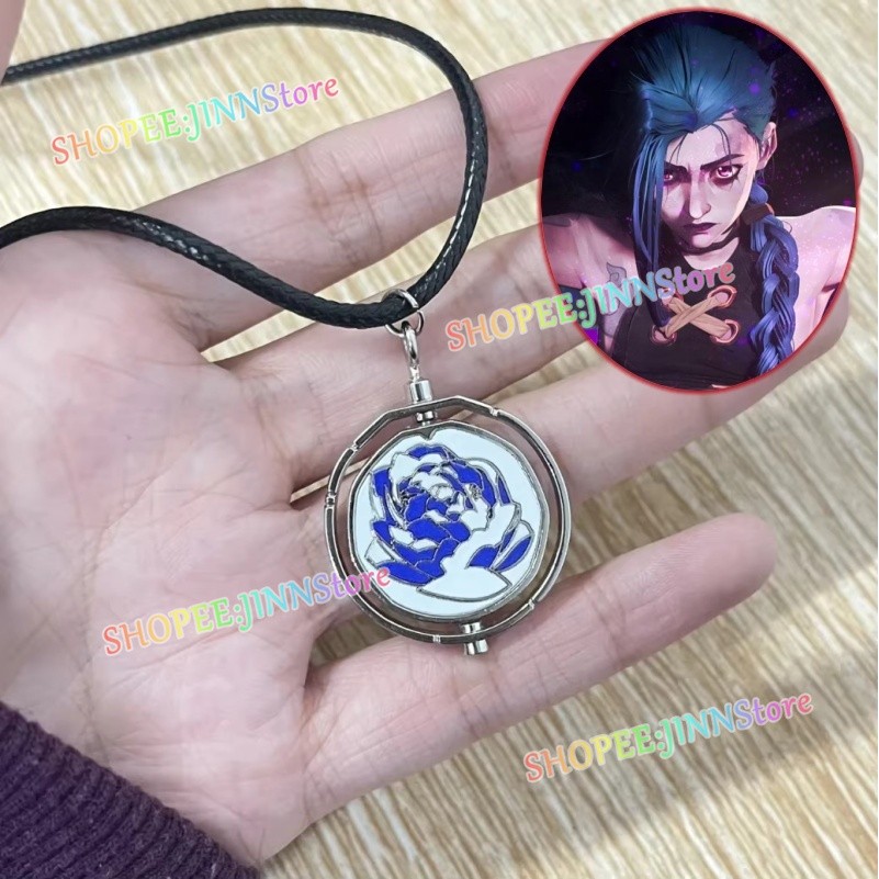 JINN-Arcane League Of Legends Jinx Ekko Rotativo Azul Rosa