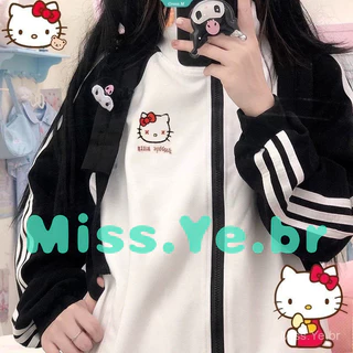 Kawaii Sanrio Hello Kitty Casaco Uniforme De Beisebol Kuromi Fêmea Outono Versátil Casual Solto Anime Bonito Desenho em Promoção na Shopee Kawaii Sanrio Hello Kitty Casaco Uniforme De Beisebol Kuromi Fêmea Outono Versátil Casual Solto Anime Bonito Desenho