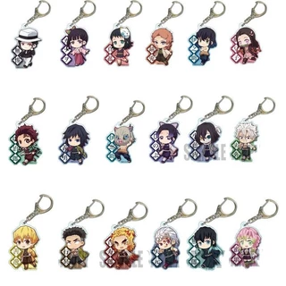 Chaveiro de Anime Demon Slayer Kimetsu No Yaiba, Chaveiros com Lâmina de Fantasma, Personagens Fofos, Pingente de Bolsa,