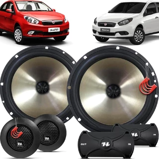 Kit Alto Falantes Dianteiros Fiat Grand Siena 2013 até 2021 - Hurricane Platino Duas Vias 320w em Oferta na Shopee