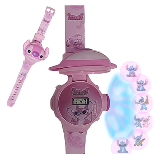 Relógio Infantil Personage Stitch E Angel Rosa Promoção em Oferta na Shopee