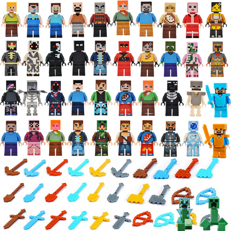 Minecraft compatível Lego blocos de construção bonecas montagem ...