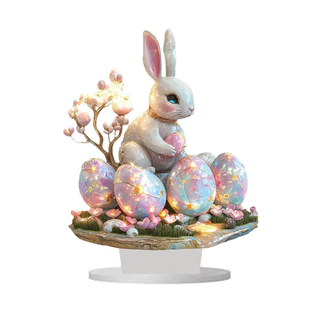 TMA ~ Ovo De Páscoa Coelho Ornamento Cor Streamer Animal Conto De Fadas Decoração De Mesa Pingente Adereços De Montagem