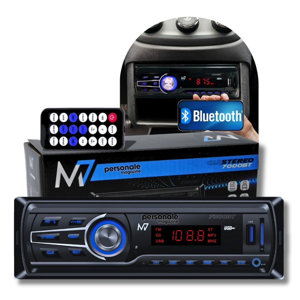 Som Automotivo Rádio De Carro Bluetooth M7 7000BT Tipo Pioneer USB SD ...