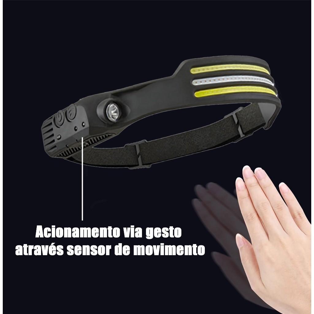 com Lanterna Sensor E Aprova Agua LED forte Recarregável Multifuncional ...