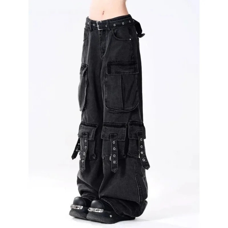 PB & ZACargo Perna Reta Jeans Mulheres Y2k Harajuku Baggy Retro