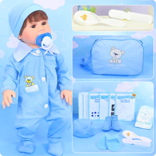 Bebê Reborn Menino 100% Silicone Realista com Mais de 20 Acessórios