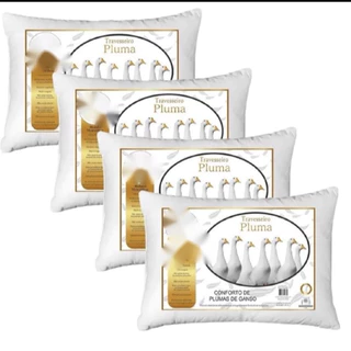 Kit ate 4 Travesseiros de plumas de ganso sintético 50x70 Promoção antialérgico