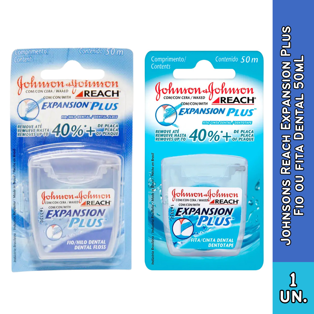 Fio ou Fita Dental Johnsons Reach Expansion Plus 50 MTS | Shopee Brasil