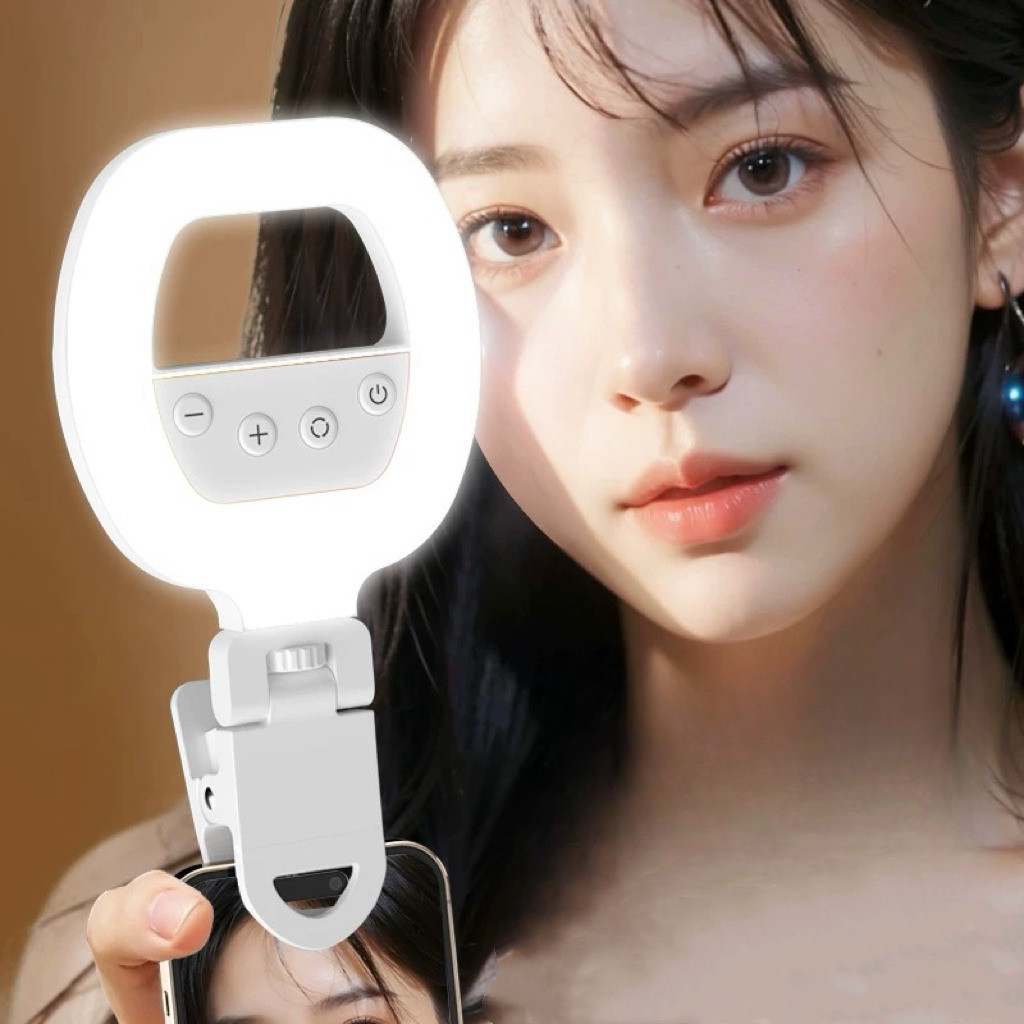 Selfie Ring Light Clip-On Phone Mirror 3 modos 3 níveis de brilho 90° Substituição portátil marisa