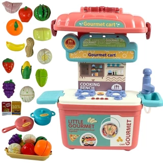 Kit Maletinha de Cozinha Som e Luz e Frutinhas Crec Crec Castela