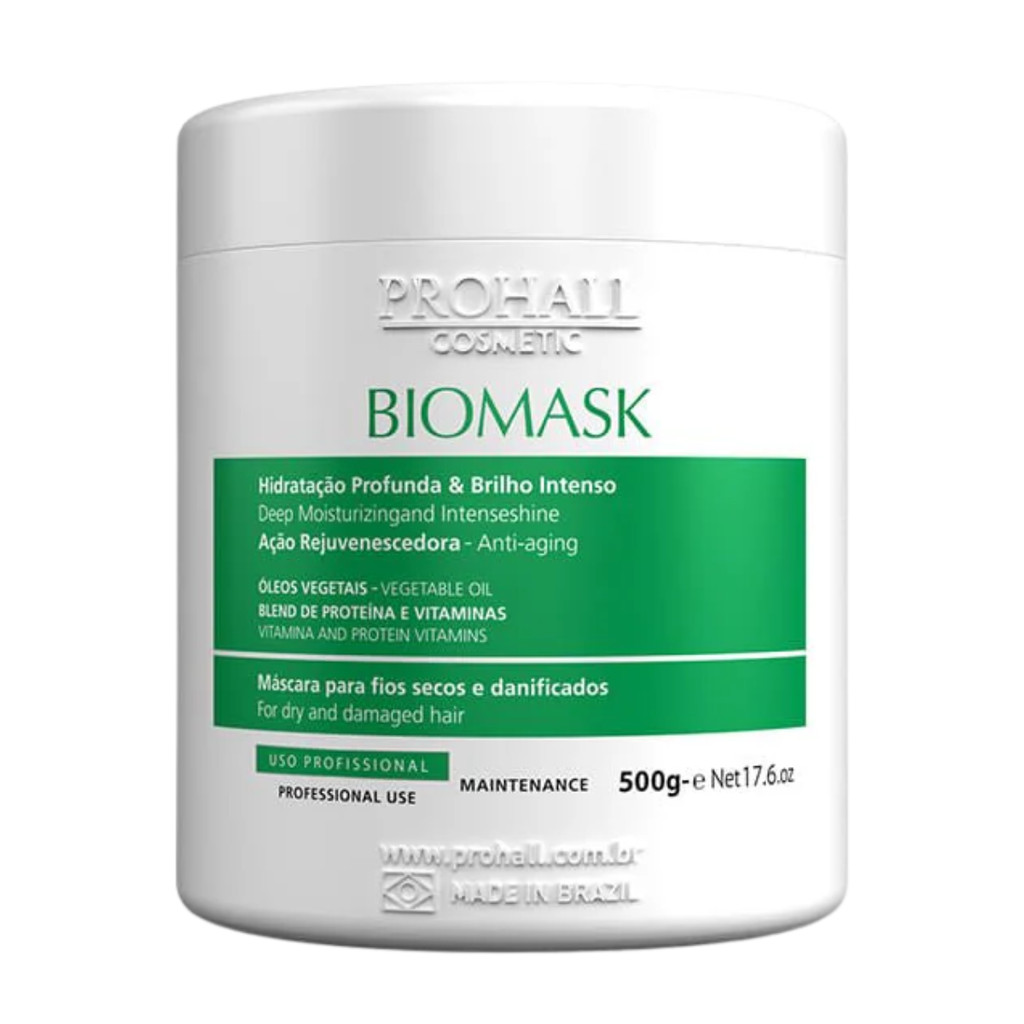 Máscara Ultra Hidratante Biomask Professional 500g Prohall | Shopee Brasil