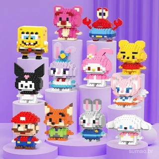 Kit de Blocos de Montagem Personagens de Anime Micro Partículas Presente de Aniversário e Festa Infantil em Oferta na Shopee