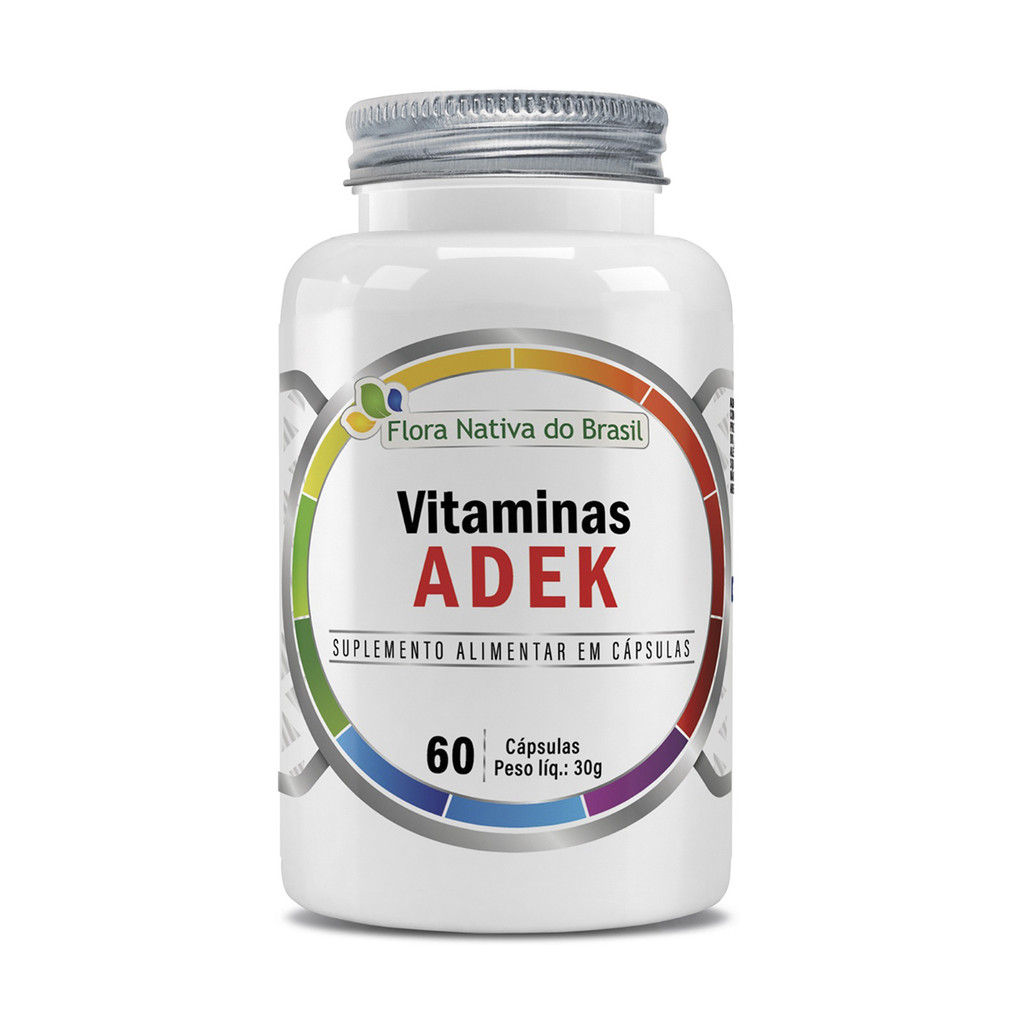 ADEK Vitaminas A D E K 60 Capsulas 500mg Flora Nativa | Shopee Brasil