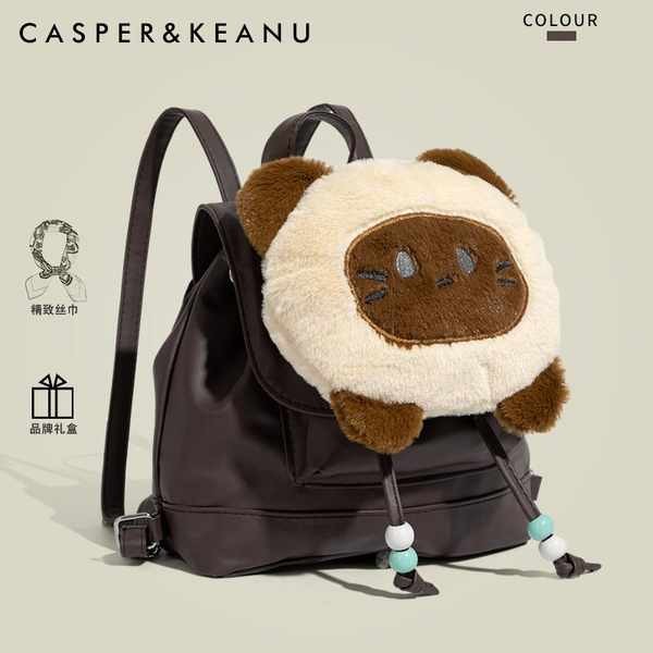 mochila feminina reforçada mochila Mochila de Pelúcia Autêntica Gato ...