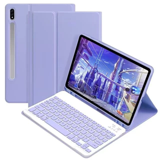 Para Samsung Galaxy Tab S10 FE+ Plus capa de teclado Bluetooth com slot para caneta de tablet capa de couro
