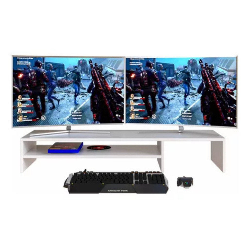 Suporte Para 2 Monitores 90cm Escritório MDF