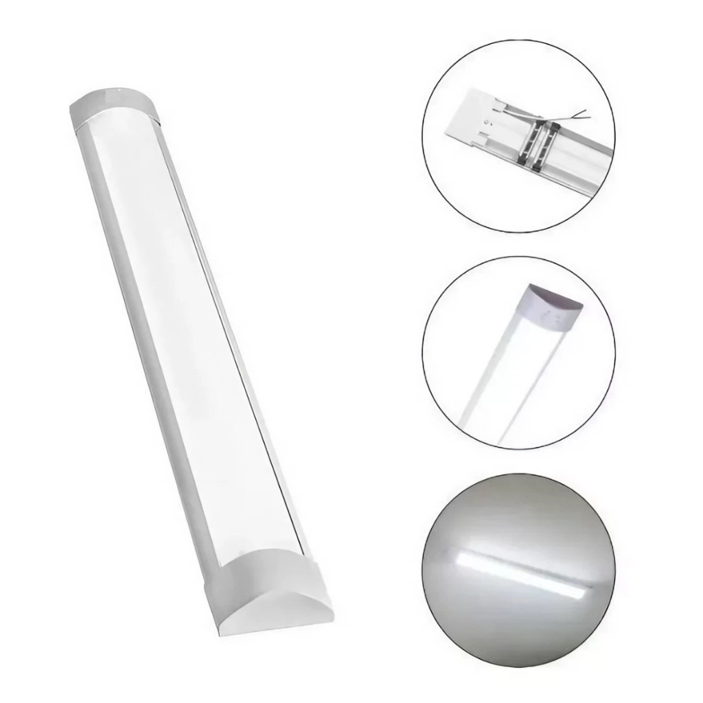 Luminária Led Linear 30cm Tubular Sobrepor Slim 9W Branco Neutro Bivolt ...
