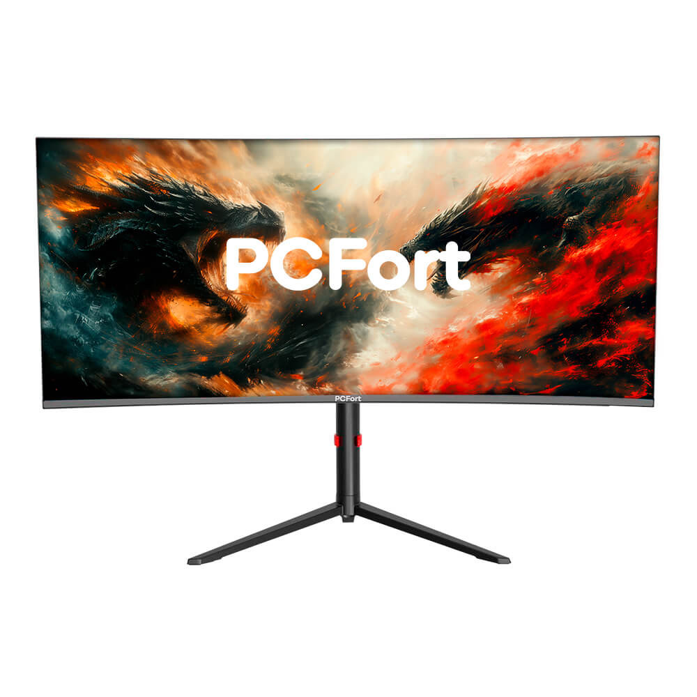 Monitor Gamer Curvo PCFort W340I165 34" QHD 1ms 165Hz 99% sRGB 2xDisplay Port 2xHDMI Free-sync/Gsync HDR Alto falante