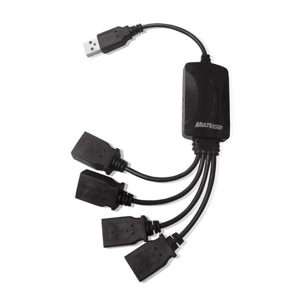 Hub Usb 2.0 Multi Ac042 4 Portas Cabos Flex | Shopee Brasil