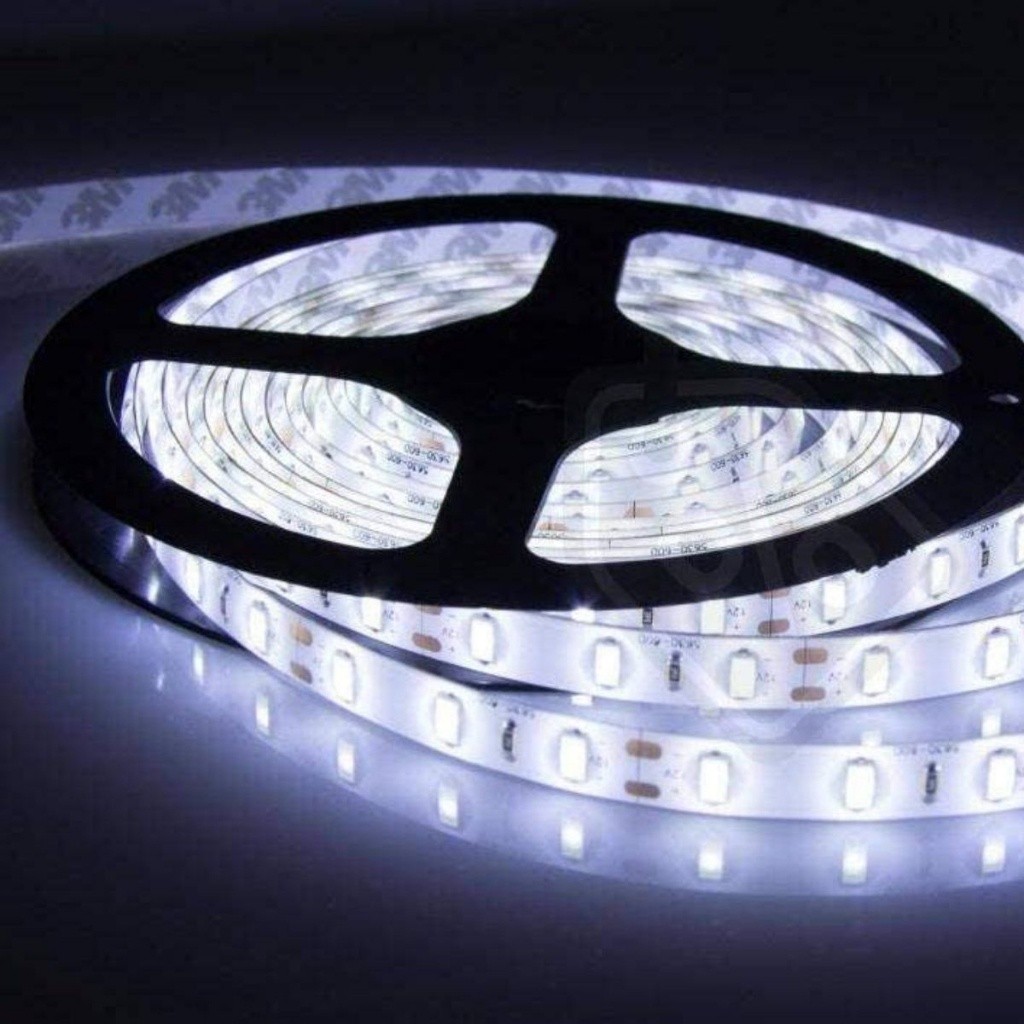 Faixa de luz LED 5 metros LED 5050 60D 6500K Luz LED (sem controle, sem fonte de luz)
