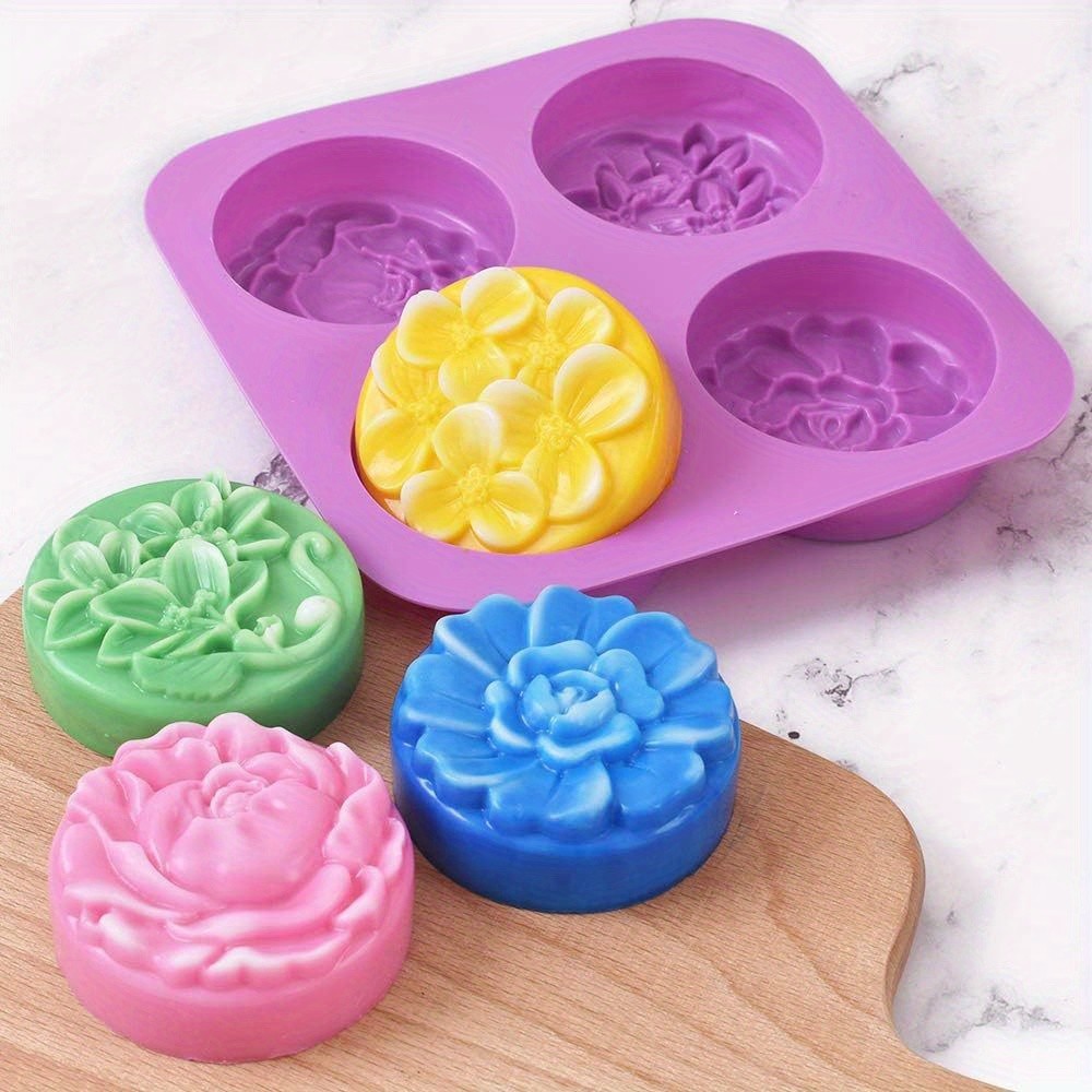 Moldes De Sabão De Silicone De Flor , Molde Caseiro , Muffin , Pudim ...