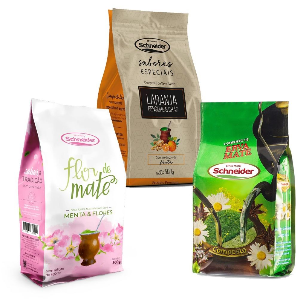 kit compostos para chimarrão schneider 3x500g | Shopee Brasil