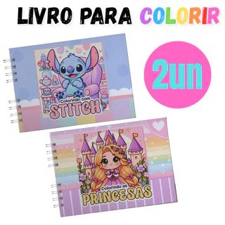 2Un Livro para Colorir Personagem Capa Dura e Acetato Protetor Folhas Grossas 150g