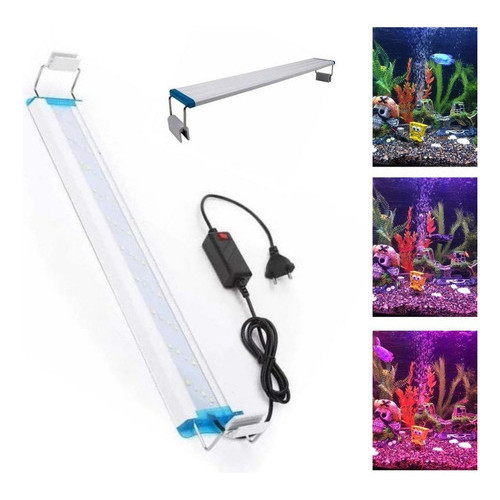 Ru-(,,><,,) LED Aquarium Light 24W Seaoura Luz De Aquário Espectro Completo 18-24in - LED 7 Linhas 8