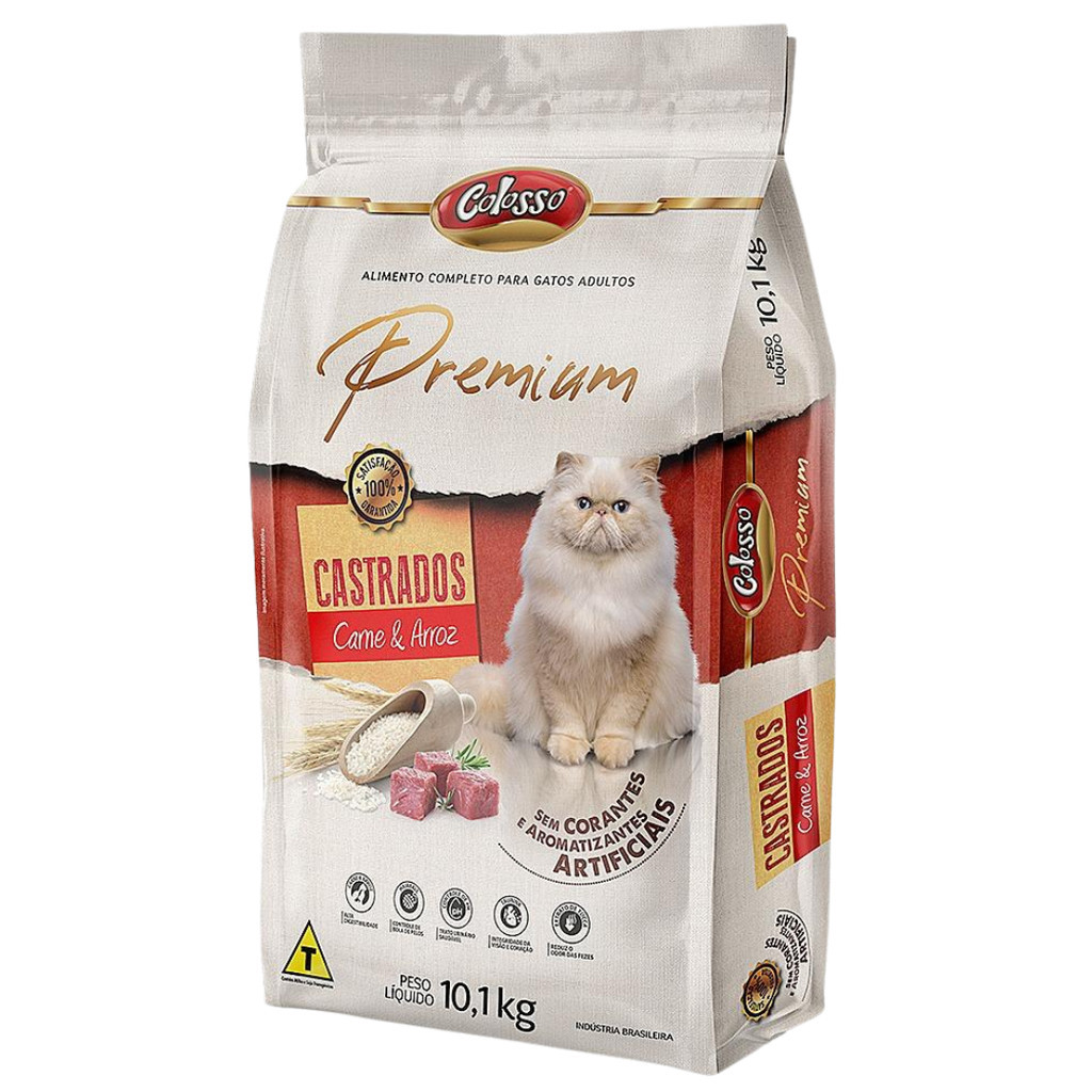 Ração Gato Super Premium Gato Castrado 10 Kg Carne | Shopee Brasil