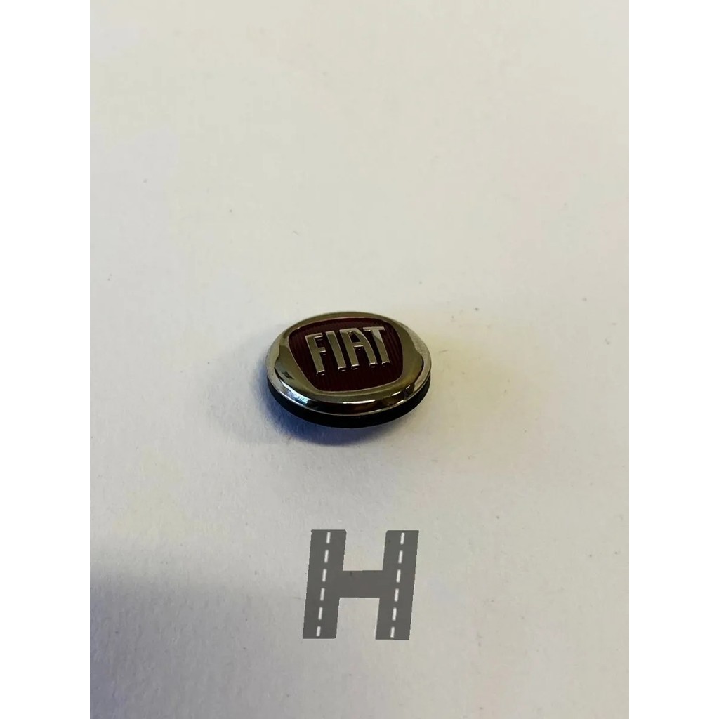 Emblema Alumínio Chave Canivete Fiat Vermelho Original 1,4cm