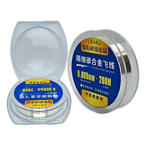 Fio De Jumper Ultra Fino 0.009mm 200m Trilhas Reparo Prata Fio Voador