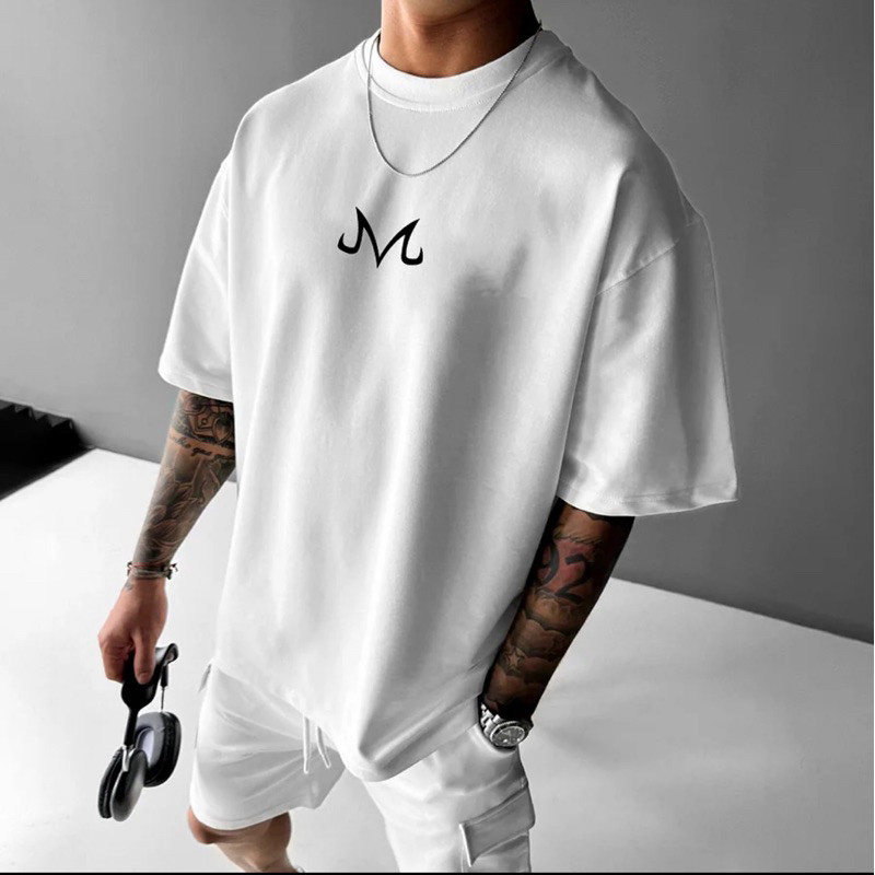 Camiseta Oversized Streetwar Masculina Dragon Ball Vegeta Majin Algodão Treino Academia