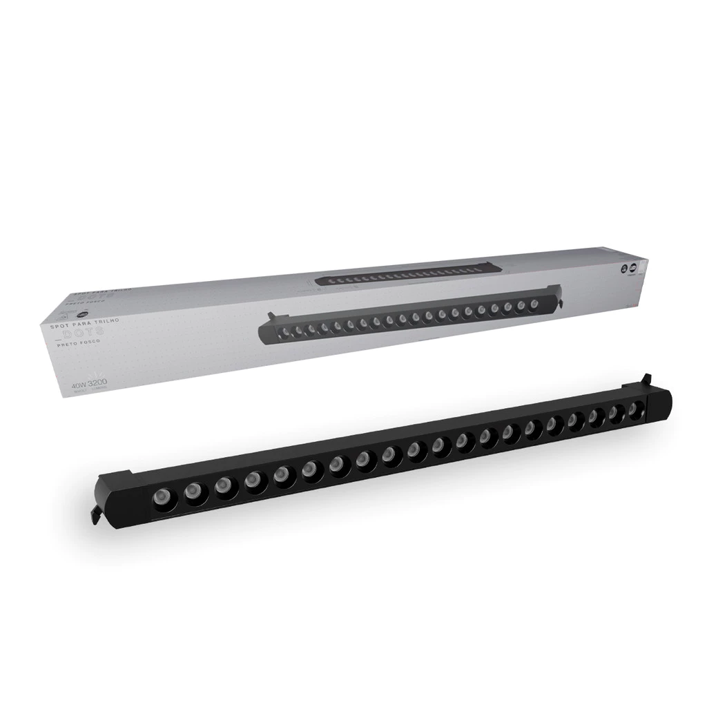 Spot Led Trilho Authentic Dots 40w 6500k Preto Fosco Deluxe