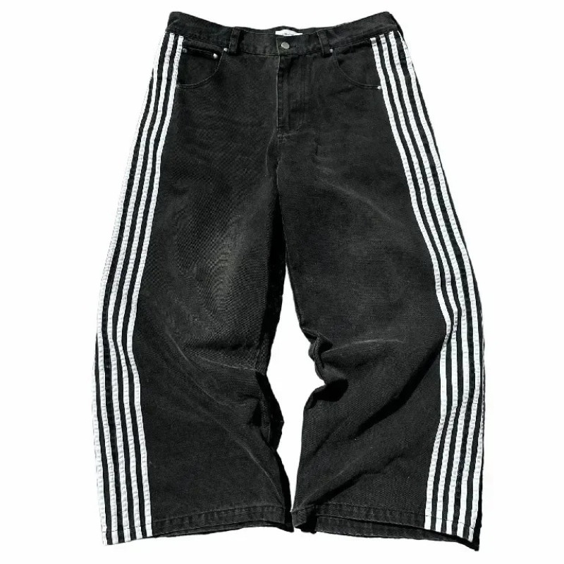 Y2K Baggy Jeans Listrado Harajuku Sweatpants Masculino Hip Hop