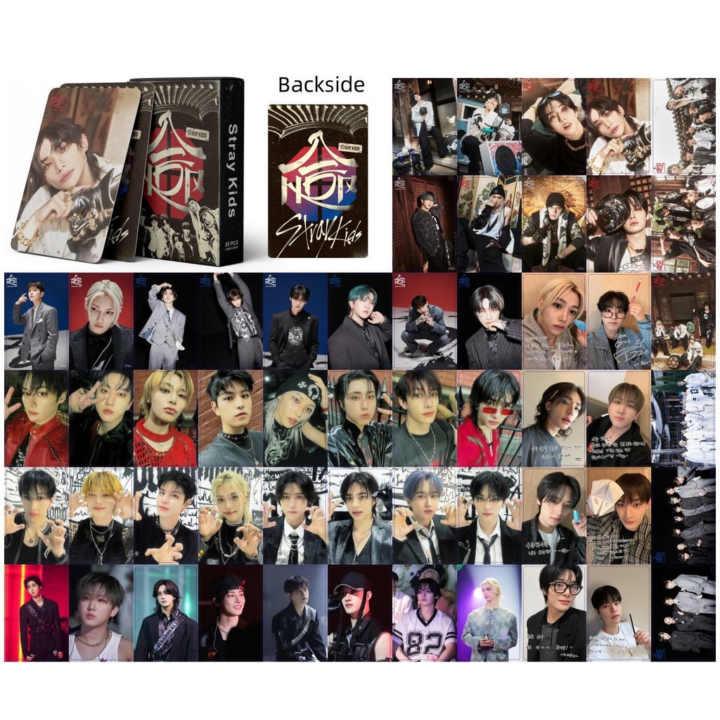 50-55pcs STRAY KIDS SKZ HOP Holográfico Laser Lomo Cartões 50-55pcs STRAY KIDS SKZ HOP Holográfico Laser Lomo Cartões