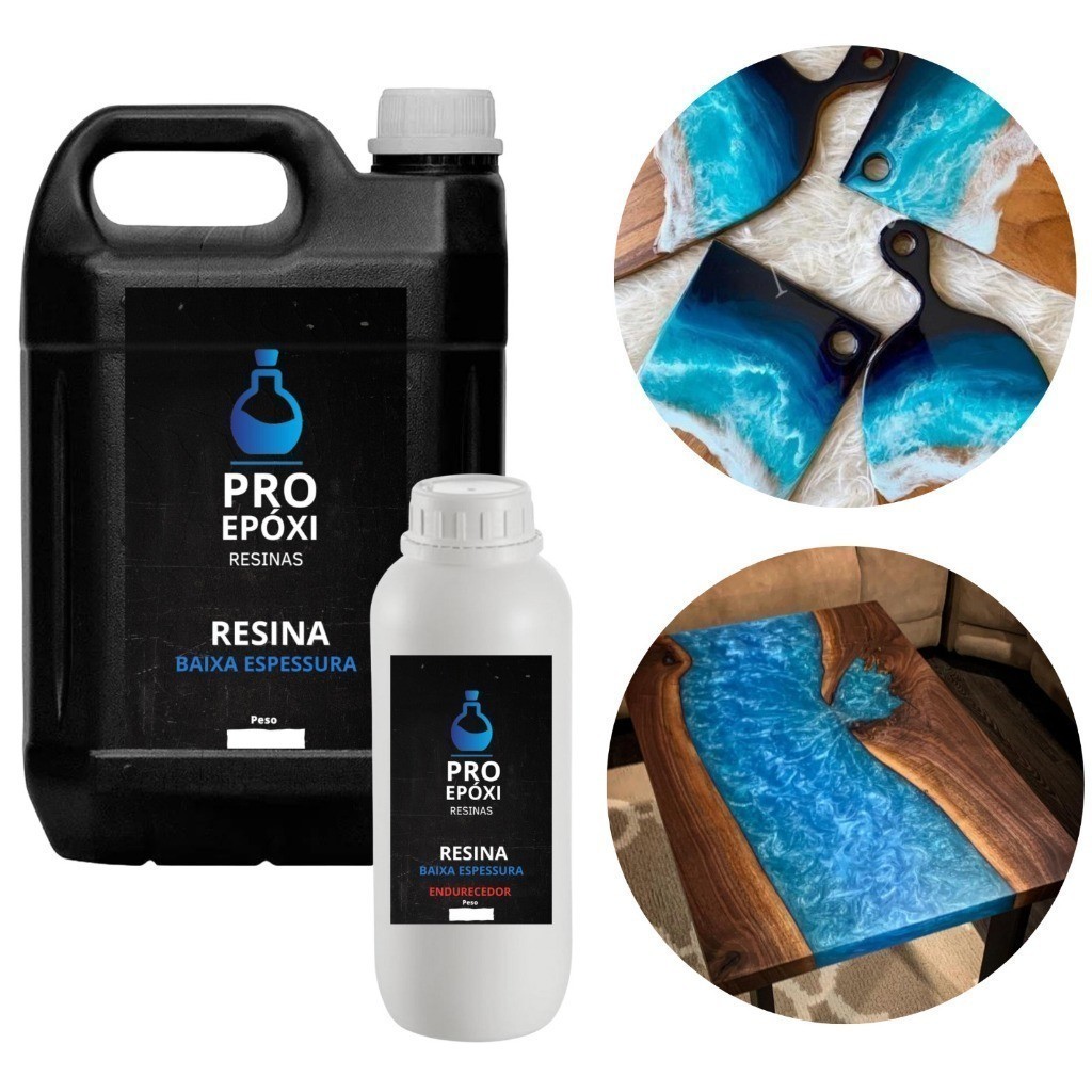 Resina Epóxi para Madeira e Artesanato Brilhante UV 3kg