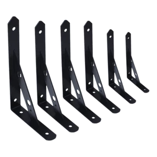 [2 Pcs] Suporte Mão Francesa Retrátil PAR Dobrável Reforçada Tampo Mesa - Varios TAMANHOS Preto E Branco