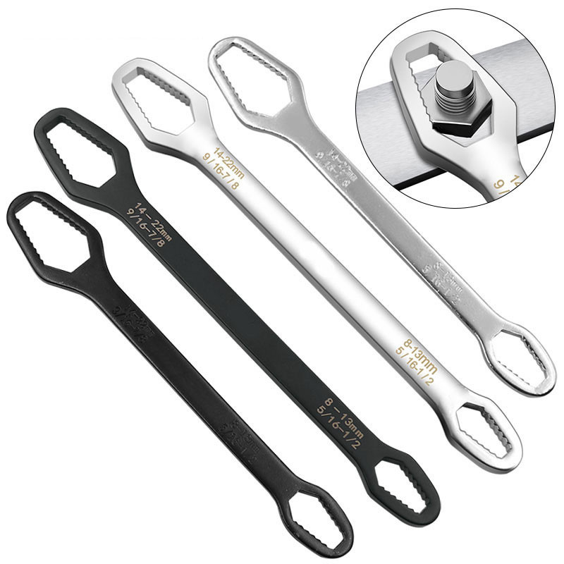 Chave universal  chaves catraca de aço cromadas  chave de boca jogo de chave  Ferramenta de parafuso tipo Plum 8-22MM
