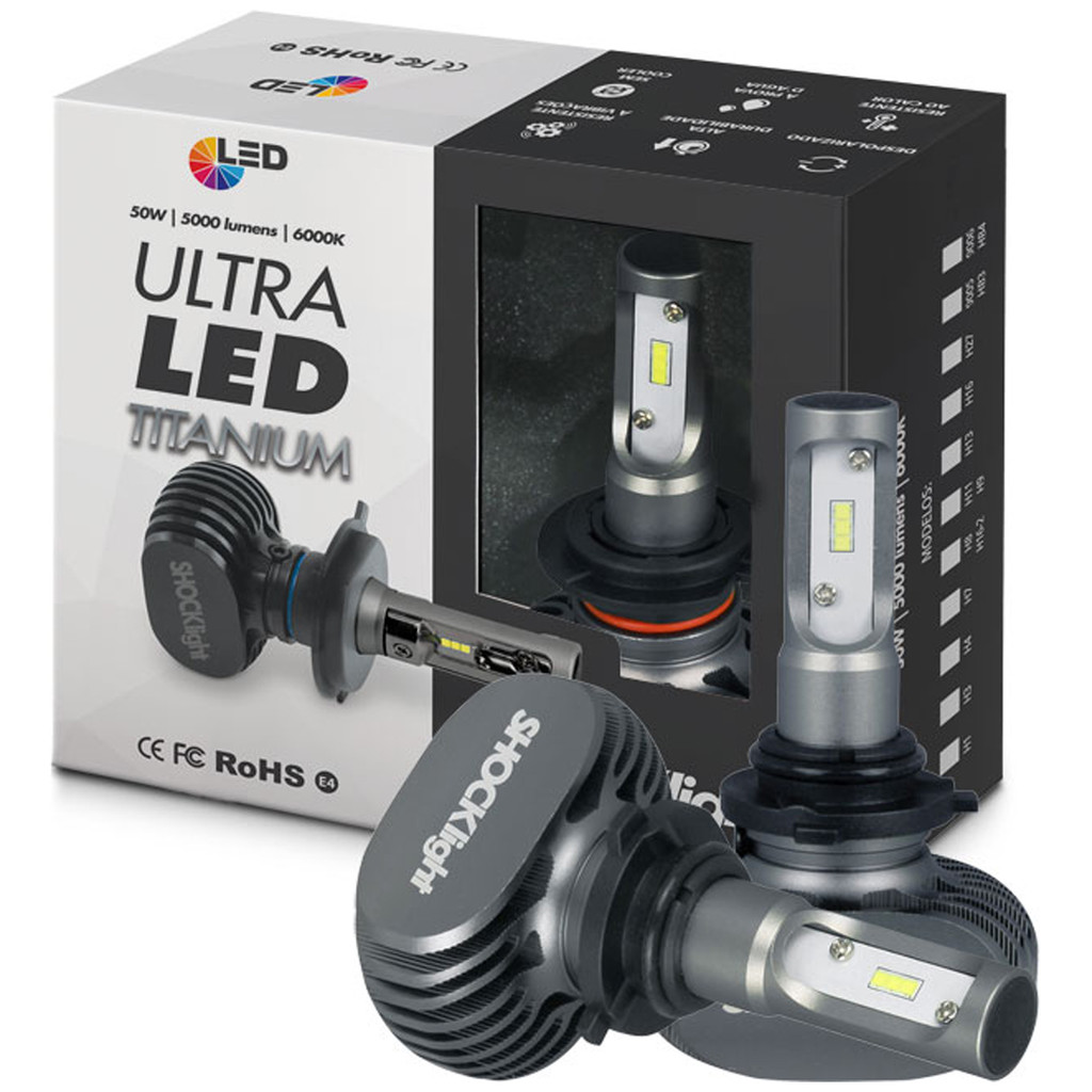 Par De Lampada Ultra Led Hb Titanium Shocklight Encaixe L Mens