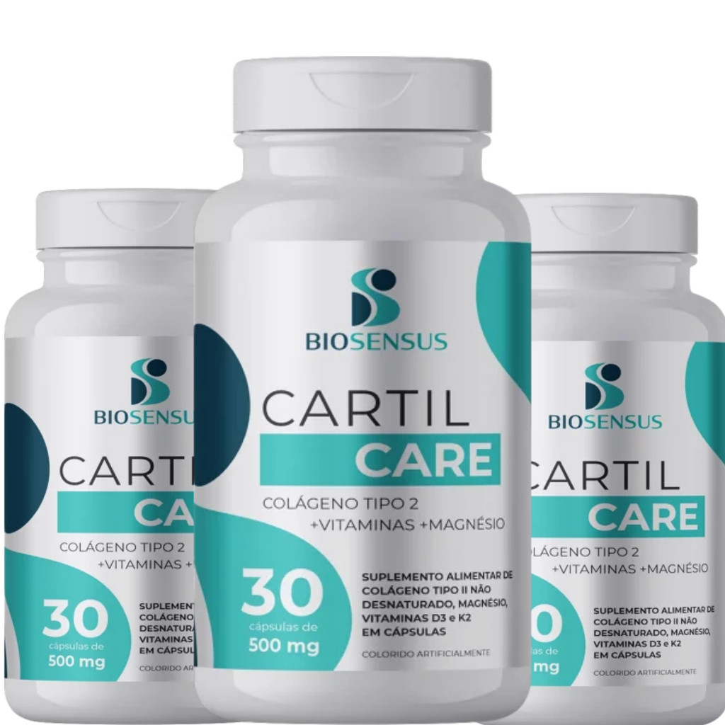 Kit 90 Cápsulas Cartil Care Colágeno Tipo2 + Magnésio Manutenção da ...