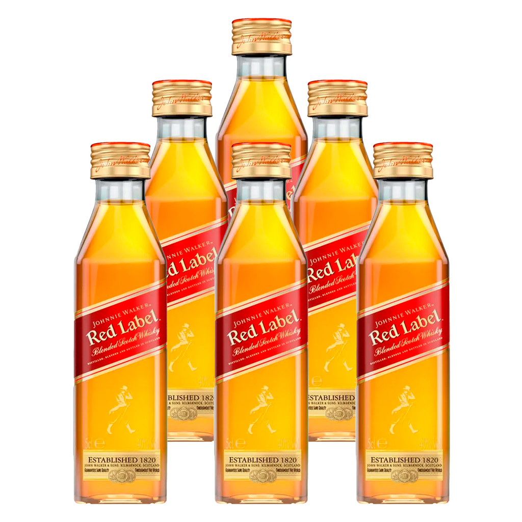 Miniatura Whisky Johnnie Walker Red Label 50ml 6 Unidades | Shopee Brasil