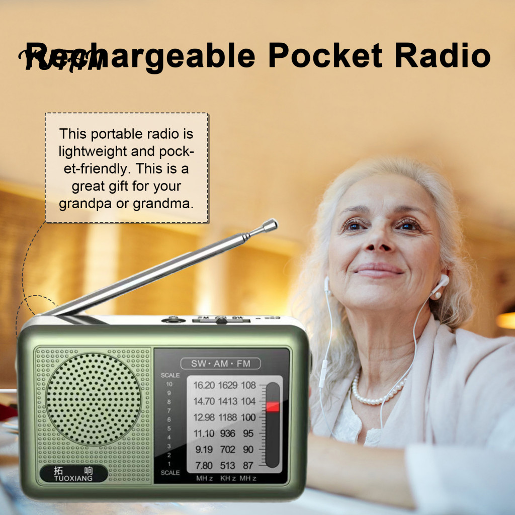 Rechargeable Pocket Radio Am/fm Compact Fm/am Portable Battery Operated ...