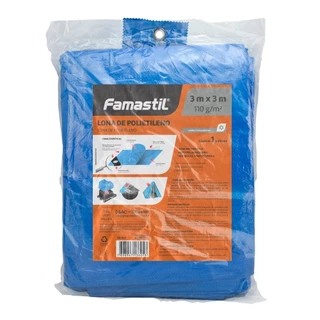 Lona Plástica Azul Famastil  com Ilhos Cantos Reforçados 3mx3m em Oferta na Shopee