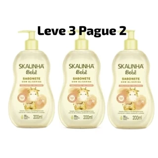 Kit Leve 3 Pague 2 Sabonete Liquido Infantil Skalinha Bebê 200ml Glicerina em Oferta na Shopee