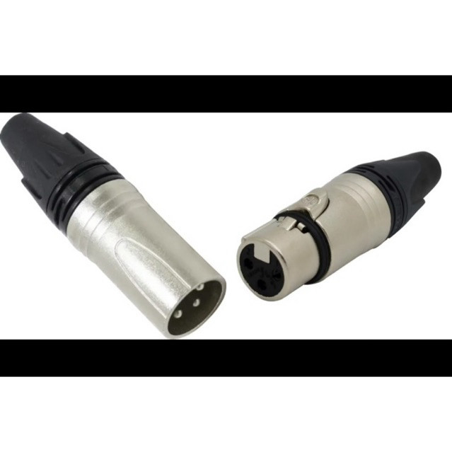 kit 20 Conector xlr cannon fêmea macho preto alta qualidade