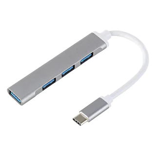 Hub Adaptador USB Tipo C 4 em 1 com 3 Entradas USB 3.0/2.0 5Gbps para Celular e Notebook