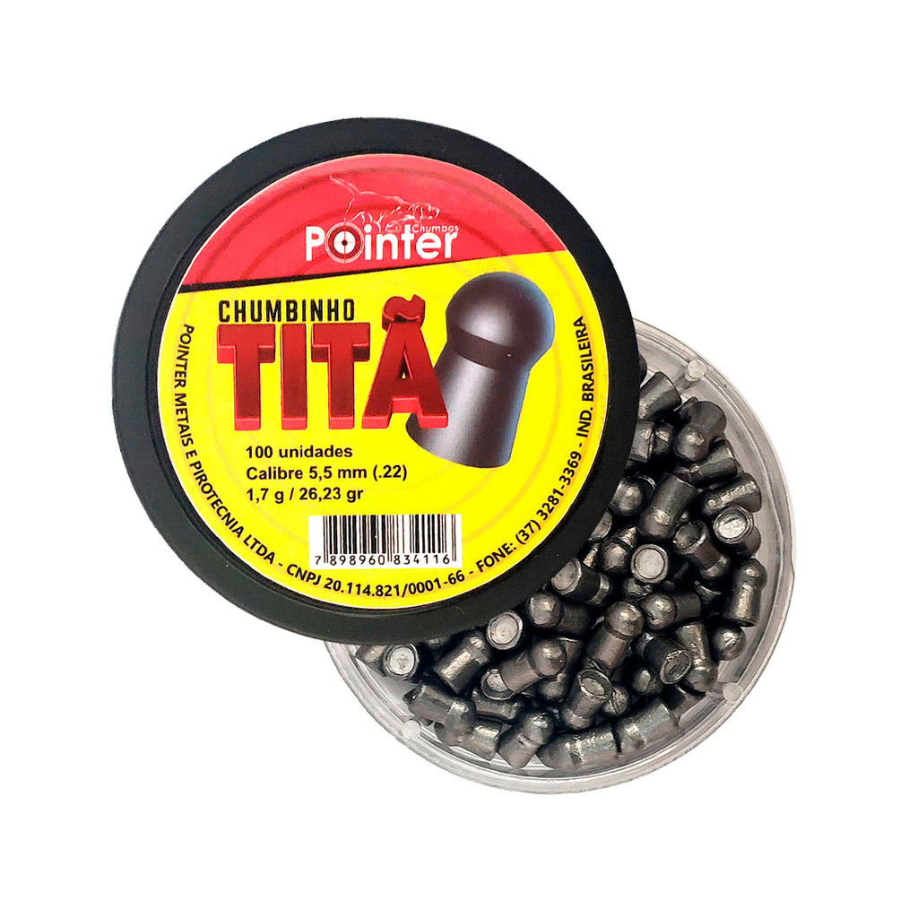 Chumbinho Titã 5.5mm 100un Power Pcp Nitro X 1000 Ht 125 Pesado 26
