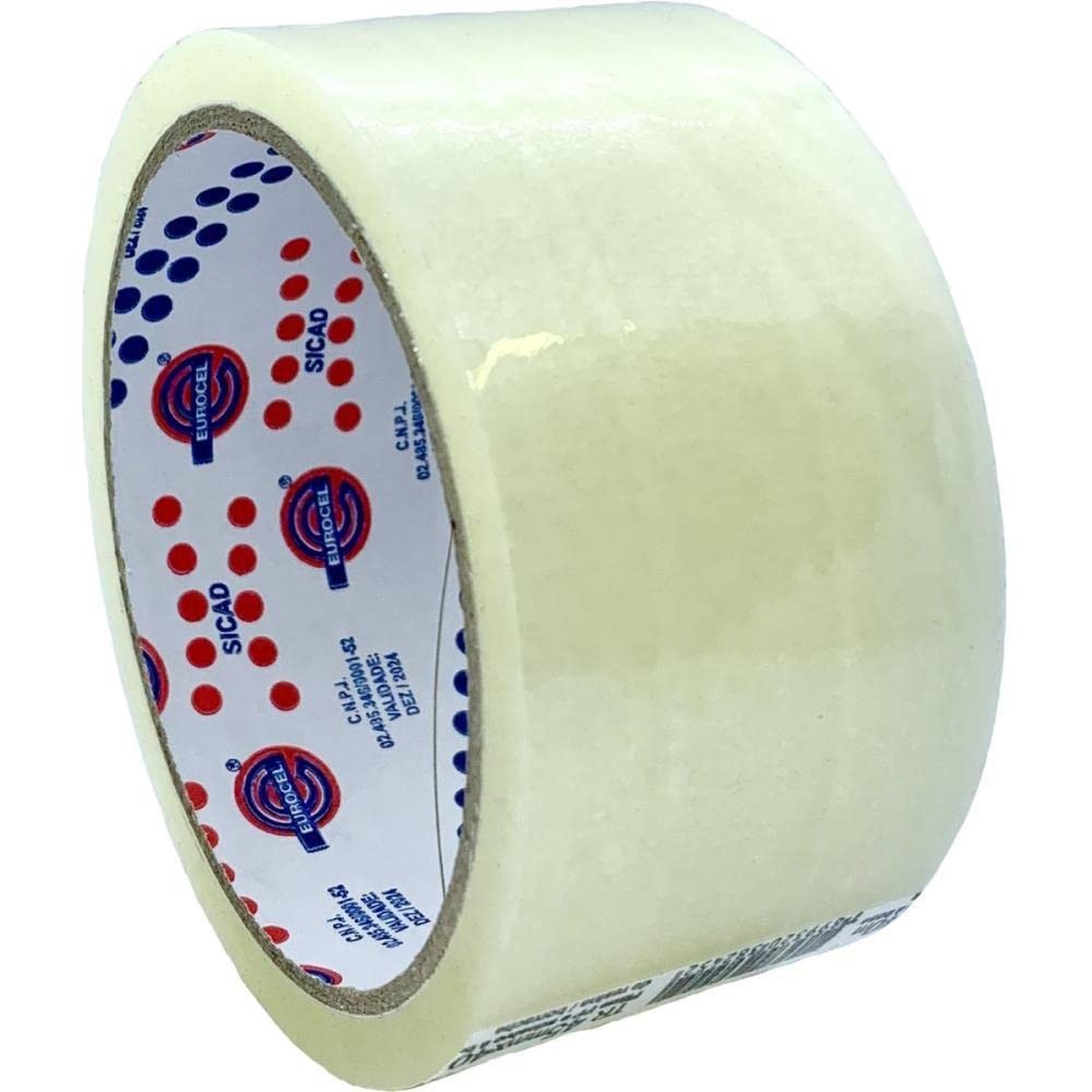Fita Adesiva Transparente Para Empacotamento PP 33 EUROCEL 50mmx50m ...