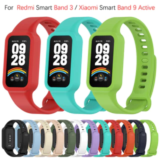 Pulseira De Relógio De Substituição Para Xiaomi Smart Band 9 Ativa De Silicone Com Protetor De Tela Filme De Cobertura C